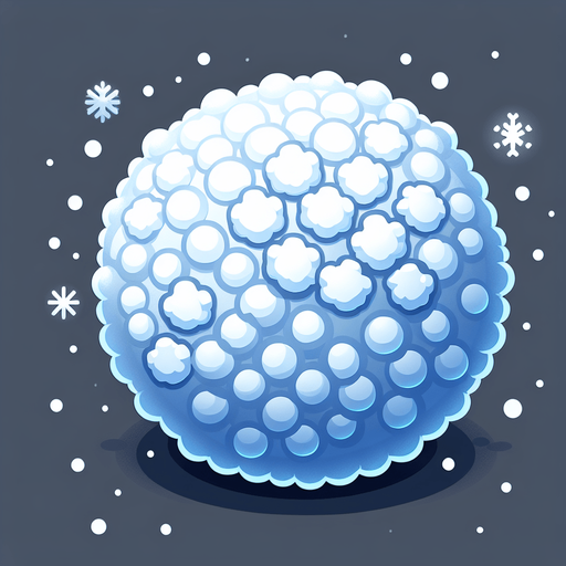 a snowball Single Game Texture. In-Game asset. 2d. Blank background. High contrast. No shadows.