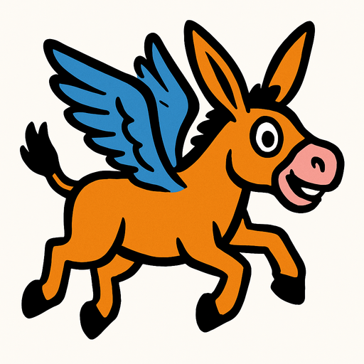 uçan eşşek.
In-Game asset.  2d.  High contrast.  No shadows