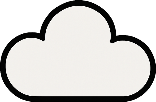 white rounded cloud, really thick black outline