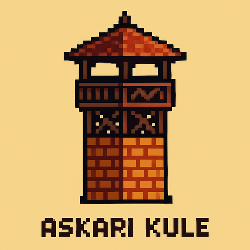 pixel art askari kule.
In-Game asset.  2d.  High contrast.  No shadows
