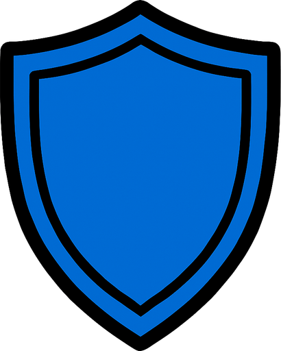A blue shield.
In-Game asset.  2d.  High contrast.  No shadows