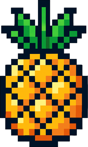 8 bit pineapple.
In-Game asset.  2d.  High contrast.  No shadows
