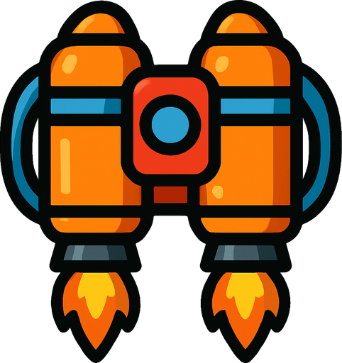 A jetpack.
In-Game asset.  2d.  High contrast.  No shadows