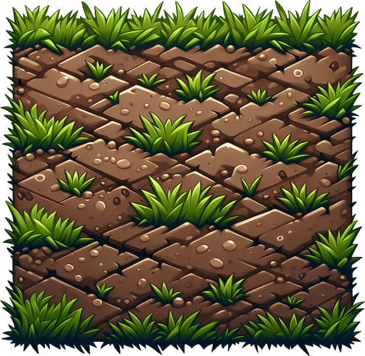 mud with grass field ground.
Single Game Texture. In-Game asset. 2d. Blank background. High contrast. No shadows.