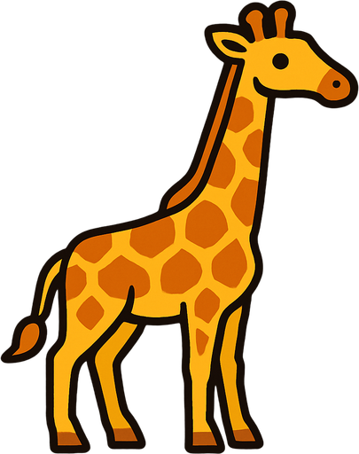 Giraffe.
In-Game asset.  2d.  High contrast.  No shadows