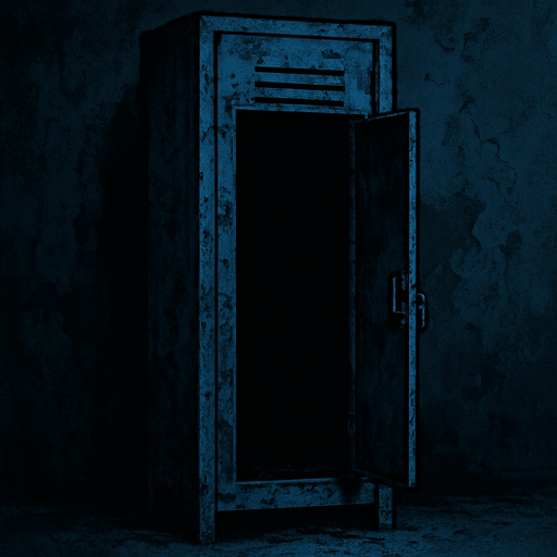 Make a scary dark locker that is blue and make it like it was in a abandoned school.
In-Game asset.  2d.  High contrast.  No shadows