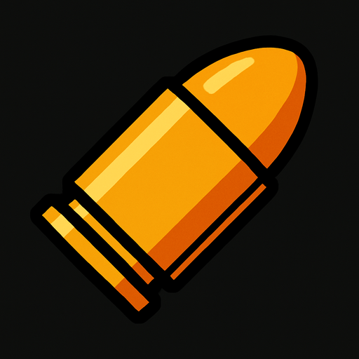 Bullet.
In-Game asset.  2d.  High contrast.  No shadows