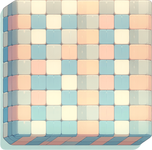 A checked pattern in nice soft pastel colors.
Single Game Texture. In-Game asset. 2d. Blank background. High contrast. No shadows.