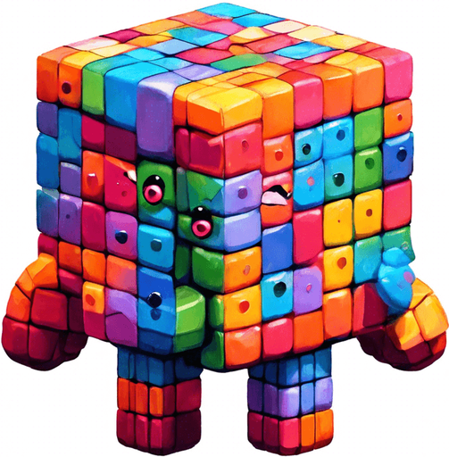 Add cute eyes to the cube