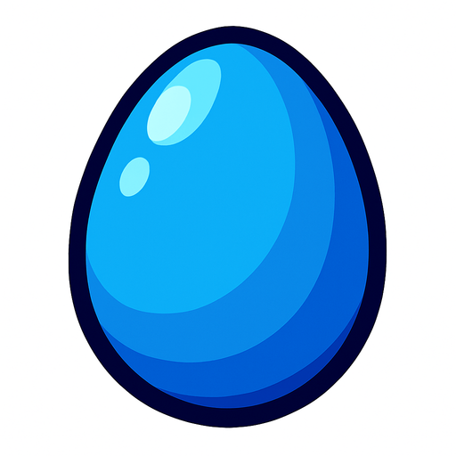 BLUE EGG.
In-Game asset.  2d.  High contrast.  No shadows