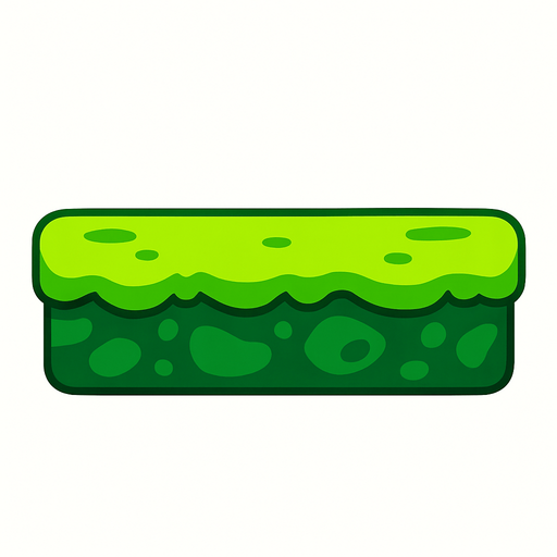 green platform.
In-Game asset.  2d.  High contrast.  No shadows