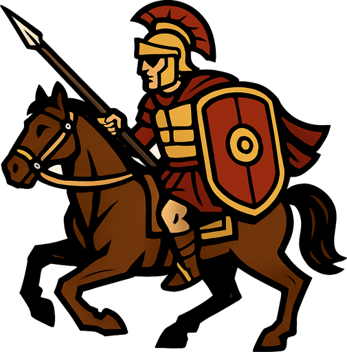 Roman cavalry.
In-Game asset.  2d.  High contrast.  No shadows