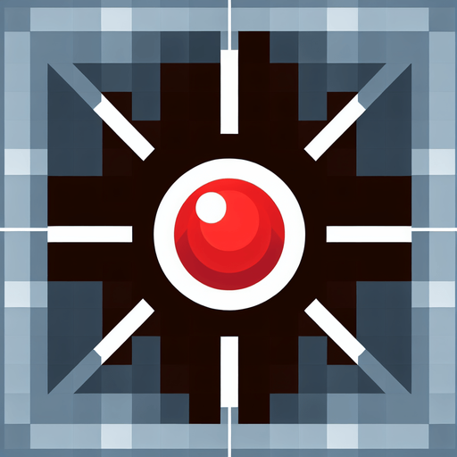Red dot with white in the middle pixel.
Single Game Texture. In-Game asset. 2d. Blank background. High contrast. No shadows.