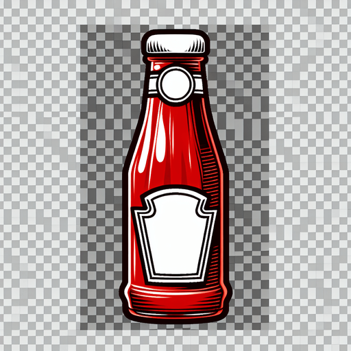 make a ketchup bottle.
Single Game Texture. In-Game asset. 2d. Blank background. High contrast. No shadows.