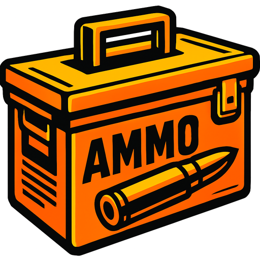 ammo box.
In-Game asset.  2d.  High contrast.  No shadows