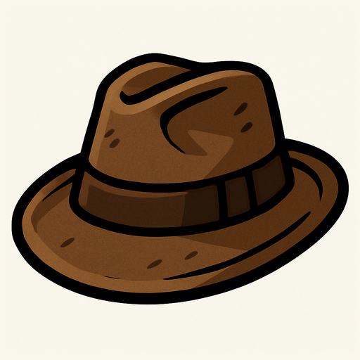 Brown hat.
In-Game asset.  2d.  High contrast.  No shadows