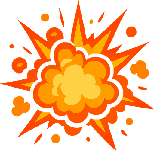 Explosion.
In-Game asset.  2d.  High contrast.  No shadows