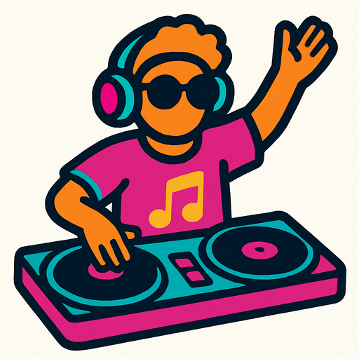 DJ ritmico.
In-Game asset.  2d.  High contrast.  No shadows