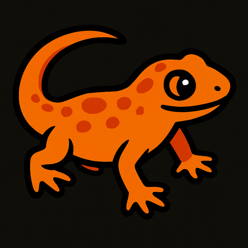 Orange salamander.
In-Game asset.  2d.  High contrast.  No shadows