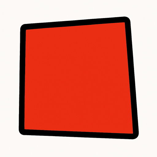 Köşesi yamuk olan kırmızı kare çiz 2d.
In-Game asset.  2d.  High contrast.  No shadows