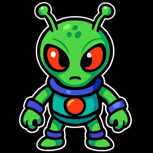 Uzaylı.
In-Game asset.  2d.  High contrast.  No shadows