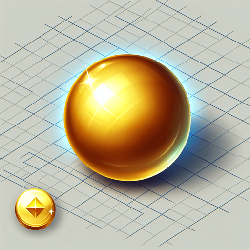 small gold ball.
Single Game Texture.  In-Game asset.  2d.  Blank background.  High contrast.  No shadows