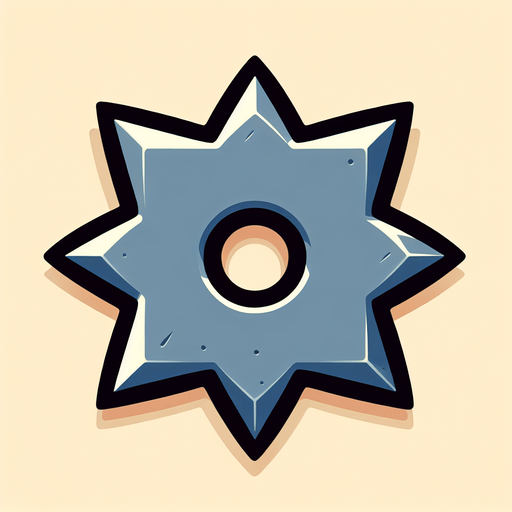 Мультяшный квадратный сюрикен.
Single Game Texture. In-Game asset. 2d. Blank background. High contrast. No shadows.