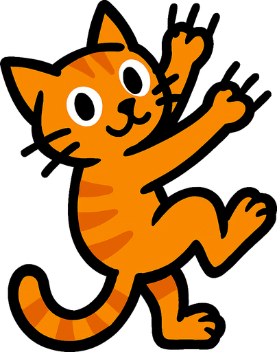climing cat.
In-Game asset.  2d.  High contrast.  No shadows
