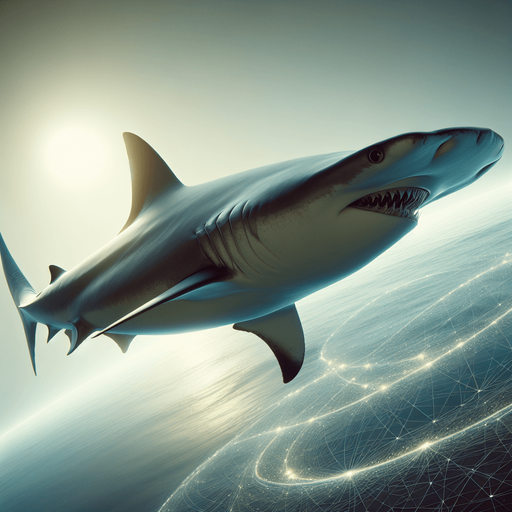 Hammer shark swimming in left direction...
2024 game style. Photorealistic. Full lateral view from mouth to tail