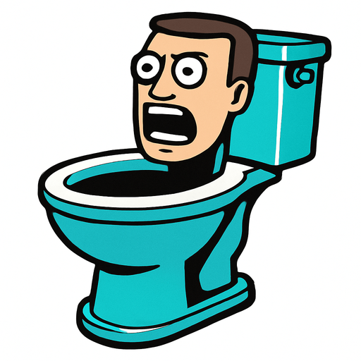 Skibidi toilet.
In-Game asset.  High contrast.  No shadows