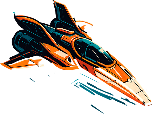 The image of the world fastest spaceship.
In-Game asset.  2d.  High contrast