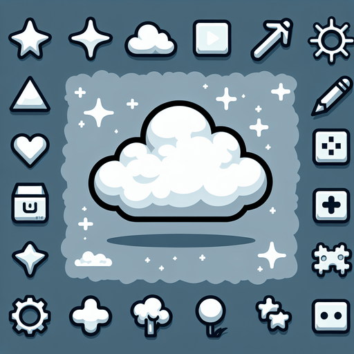 bulut beyaz pofuduk 2d oyun detailles.
Single Game Texture.  In-Game asset.  2d.  Blank background.  High contrast.  No shadows