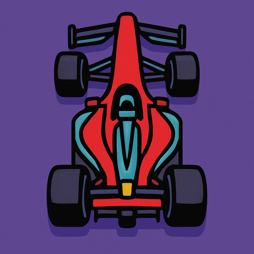 formela 1 car pointing up.
In-Game asset.  2d.  High contrast.  No shadows