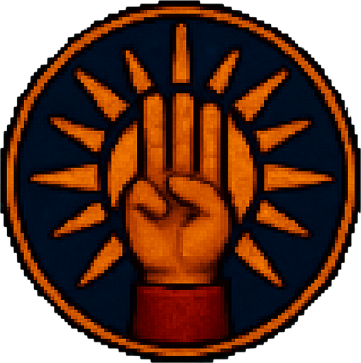 A hand with its fingers symbolizing sun