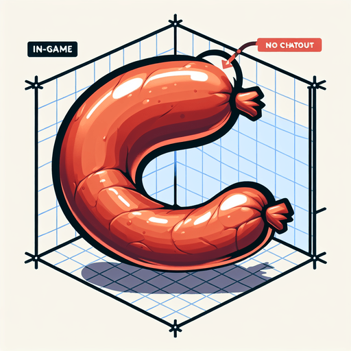 A crook sausage.
Single Game Texture. In-Game asset. 2d. Blank background. High contrast. No shadows.