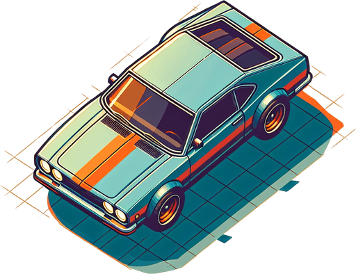 Top down car, gta2, just car
Single Game Texture. In-Game asset. 2d. Blank background. High contrast. No shadows.