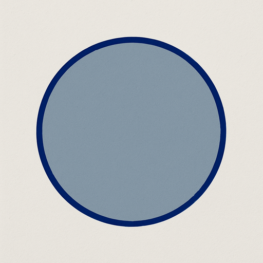 crea la imagen de un circulo azul grisaseo simple y contorno azul fuerte.