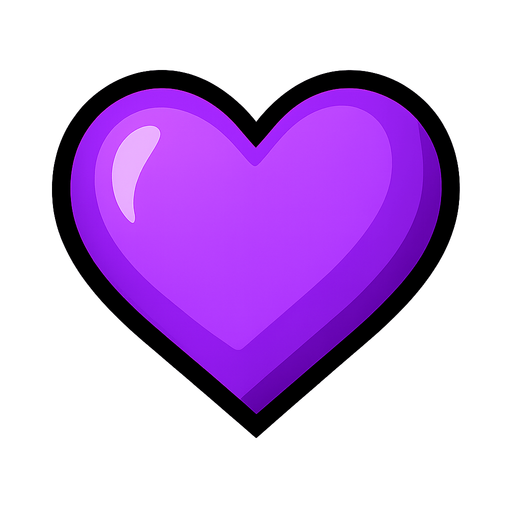 Purple heart.
In-Game asset.  2d.  High contrast.  No shadows
