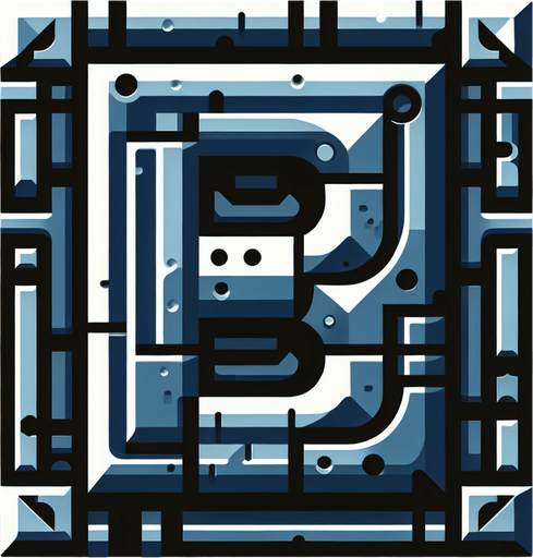 Letter B.
Single Game Texture.  In-Game asset.  2d.  Blank background.  High contrast.  No shadows