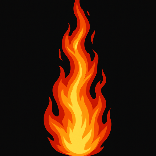 Tall flame shot of a flame gun assets.  without the gun.
In-Game asset.  2d.  High contrast.  No shadows