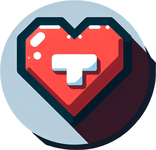 Single cartoon extra life heart. No drop shadows.
Single Game Texture. In-Game asset. 2d. Blank background. High contrast. No shadows..
Single Game Texture.  In-Game asset.  2d.  Blank background.  High contrast.  No shadows