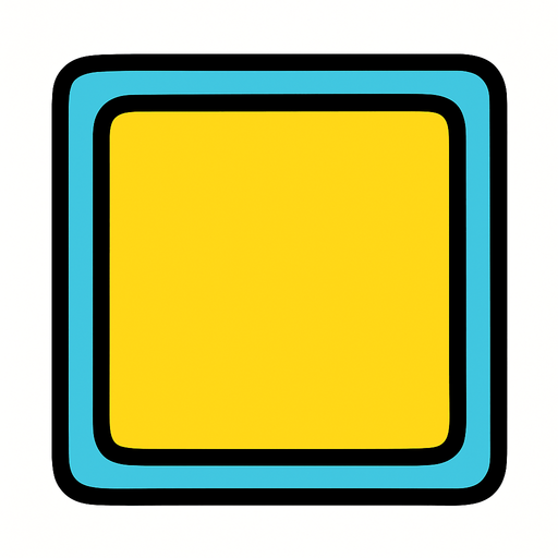 sarı dörtgen kenarkarı açık mavi.
In-Game asset.  2d.  High contrast.  No shadows