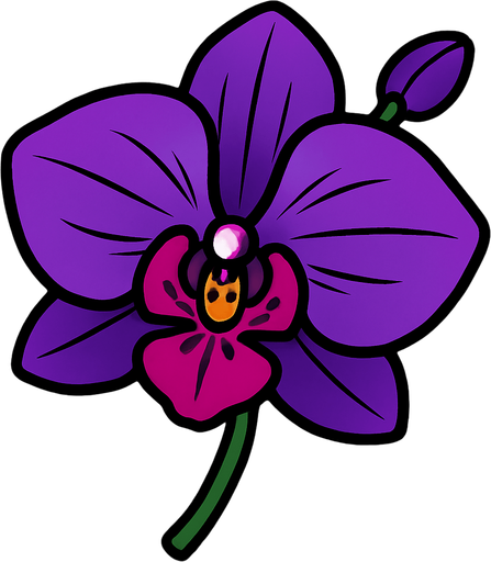 orquidea.
In-Game asset.  2d.  High contrast.  No shadows