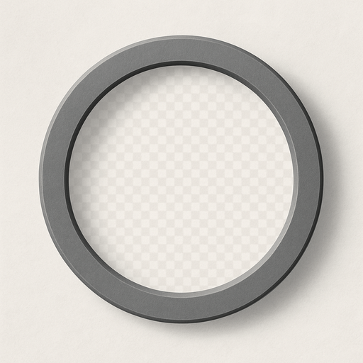 Grey circle with transparent inner place, front view