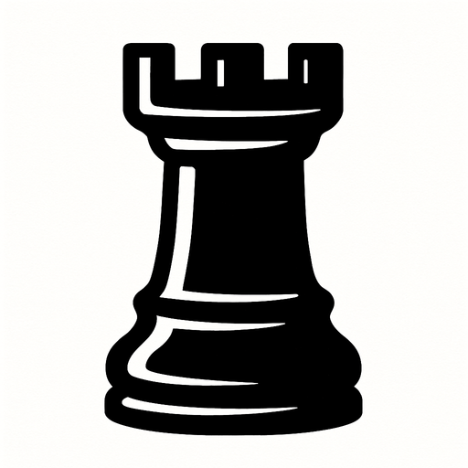 siyah satranç kalesi.
In-Game asset.  2d.  High contrast.  No shadows