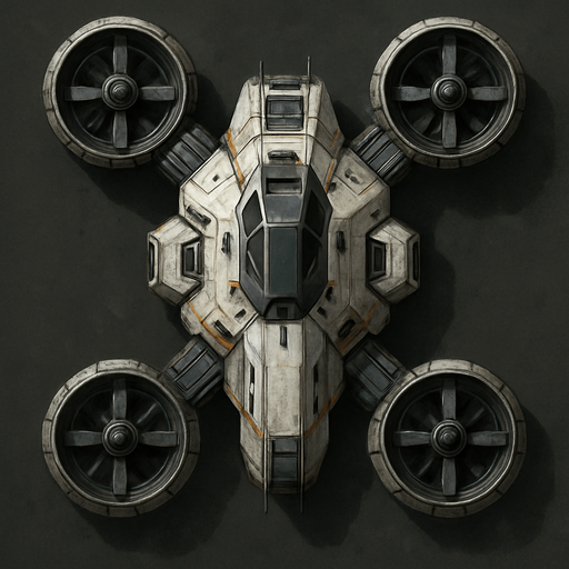 Drone spaceship top view.