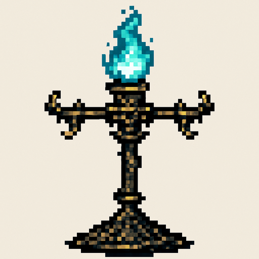 Magic stand dark souls style 2d pixel art.
In-Game asset.  2d.  High contrast.  No shadows