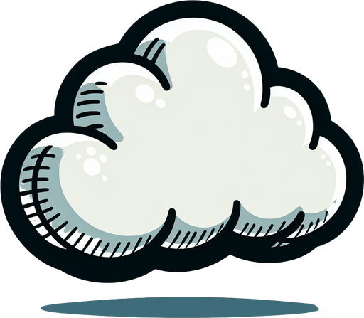 2d cartoon cloud, side view, game asset Single Game Texture. In-Game asset. 2d. Blank background. High contrast. No shadows.