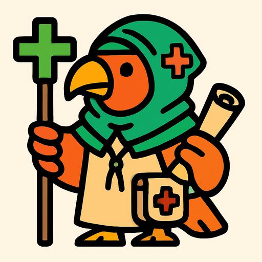 2d bird healer.
In-Game asset.  2d.  High contrast.  No shadows