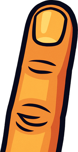 Just a finger top view.
In-Game asset.  2d.  High contrast.  No shadows
